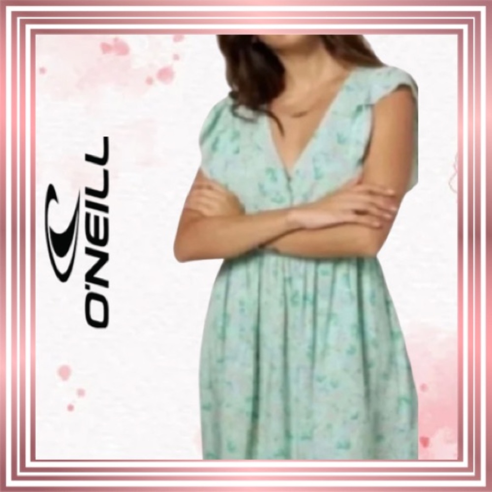 O’NEILL Beautiful Aqua Dress with Flutter Sleeve